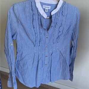 Calvin Klein Blue Striped Blouse